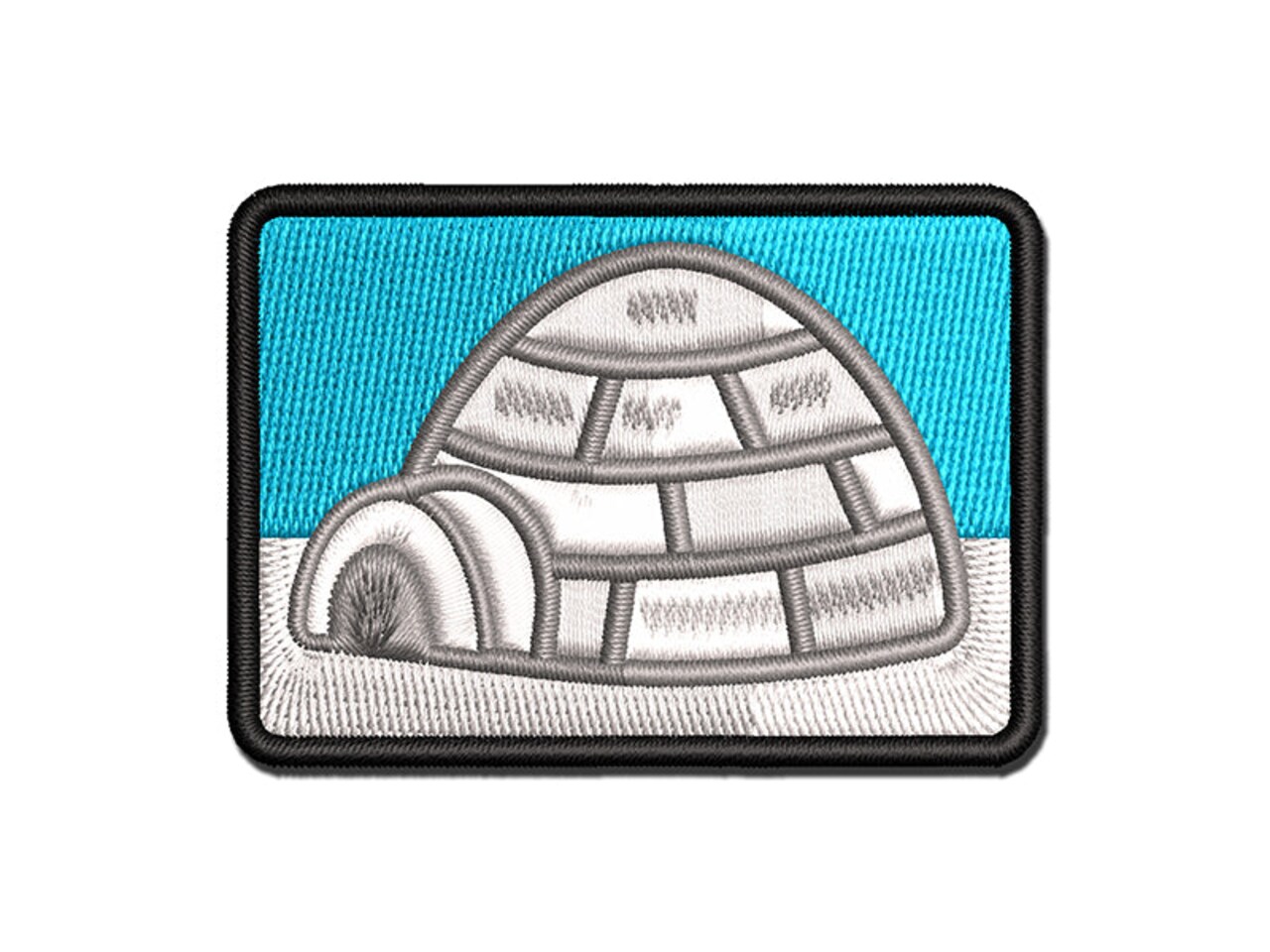 Igloo Ice House Multi-Color Embroidered Iron-On or Hook & Loop Patch Applique